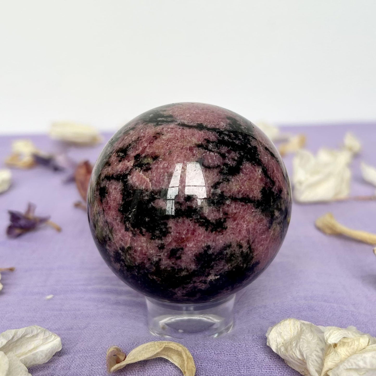 Sphère pierre naturelle Boule de Cristal Rhodonite de qualité A+